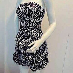City Studio Strapless Dress. Black and White. Size 5. NWT.